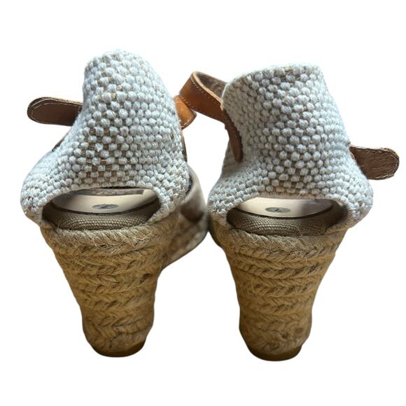 Kanna Taupe Espadrille Suede Sandals Jute Wedge 2 1/2" Heel Ankle Strap US 7 - Picture 8 of 8